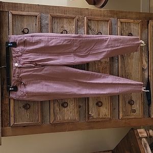 V Christina Rose colored pants size 4, lace up back of legs, raw hem